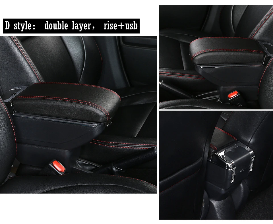 Для hyundai Accent Verna 2006-2011 искусственная кожа подлокотник коробка вращающийся центральный магазин содержание центр консоль коробка для хранения