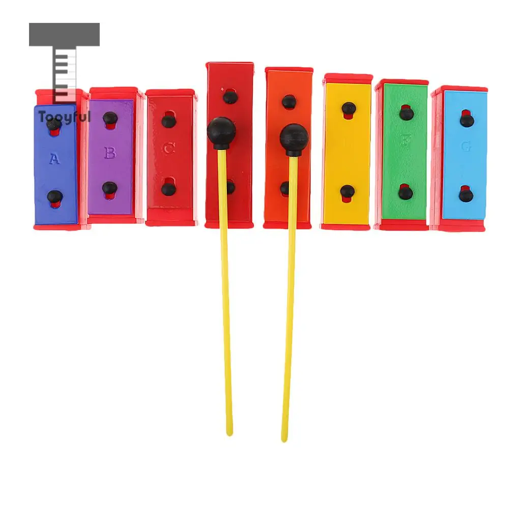 MagiDeal 1 набор 8 тонов полихромовый ксилофон Glockenspiel DIY Звук кирпич ритм игрушки для