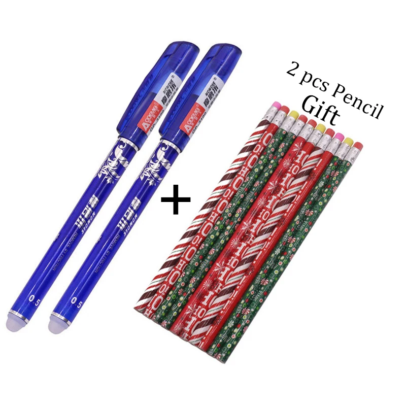 

Buy 2 get 2 Free 2 Pcs Gel Pen 0.5mm Tip Blue Ink Erasable Pen Student Stationery Magic Pen Writing Pen Office Writing Supplies