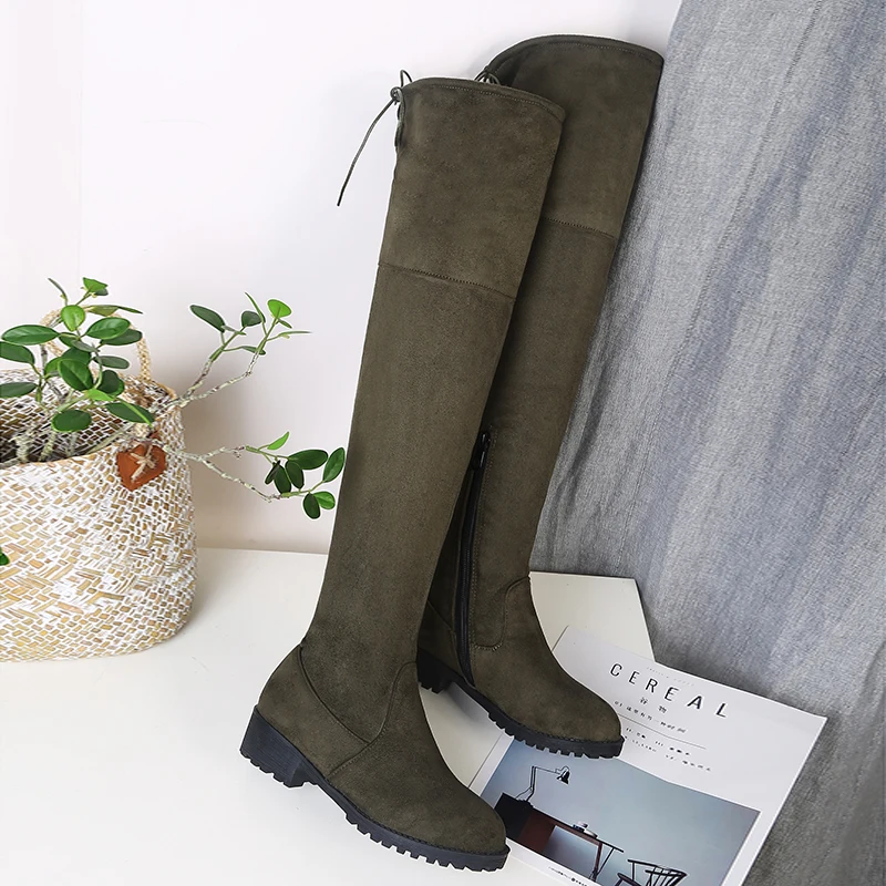 Faux Suede Slim Boots Sexy over the knee high women fashion winter thigh high boots shoes woman 33 35 37 38 39 42 43 45 46