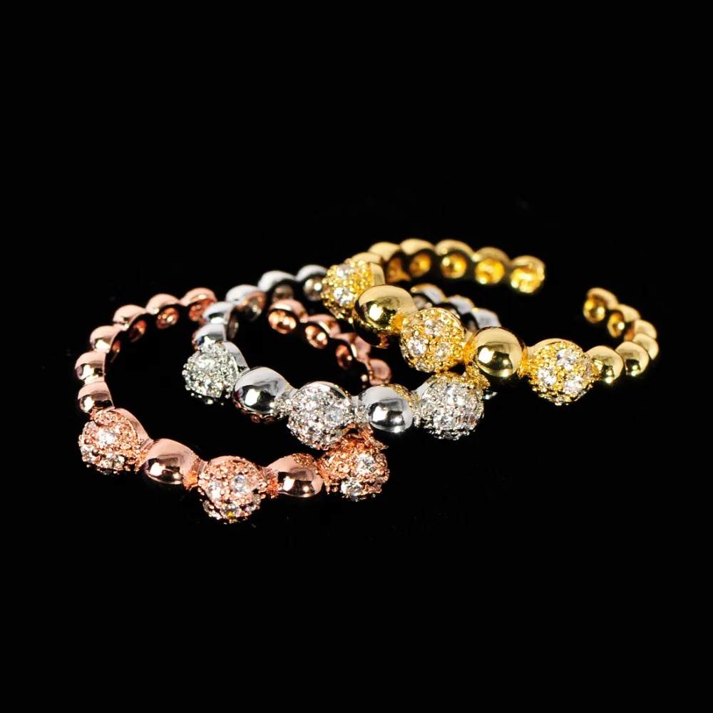 MECHOSEN Exquisite Multicolor Jewelry Set Round Stone Zircon Copper Ring Bangle For Women Anniversary Bride Wedding Ornament | Украшения и