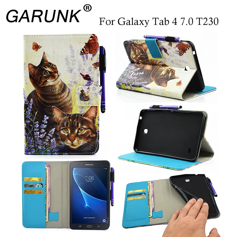 Чехол для планшета Samsung Galaxy Tab 4 7 0 дюймов T230 T231 T235 кожаный защитный чехол с принтом