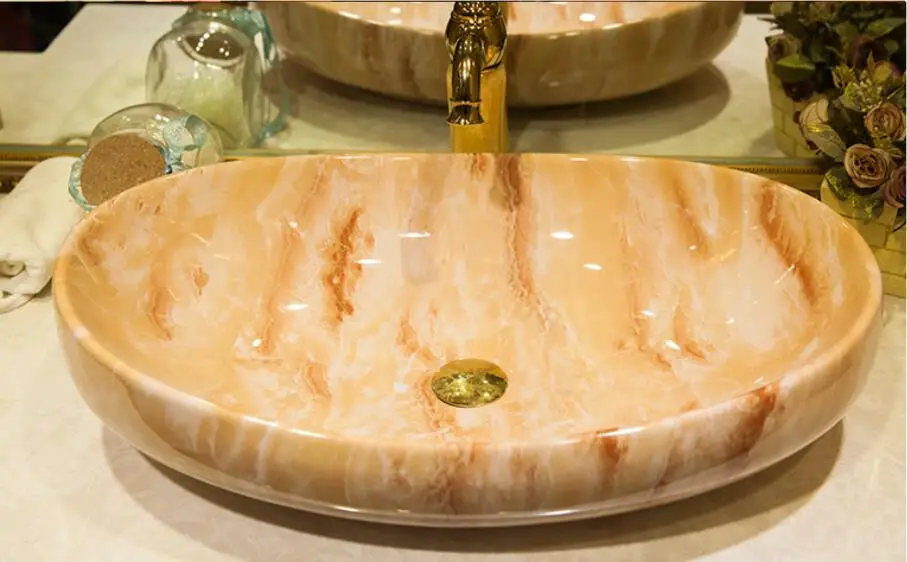 Фарфоровая гардеробная овальная раковина Lavabo столешница для ванной комнаты