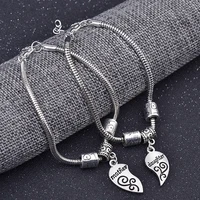 2pcsset new fashion jewelry family jewelry mother daughter bracelet hope heart shape beads for women gifts free shipping