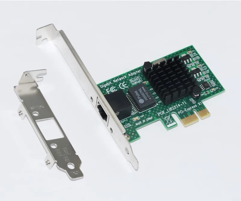 Сетевой адаптер Intel 82574L чипсет для компьютера с поддержкой Gigabit Ethernet PCIE X1 10/100