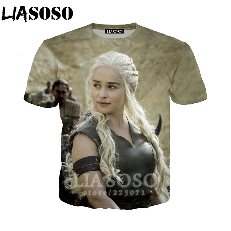 LIASOSO Летний Новый Модный Мужской Женский свитшот с 3D принтом ТВ Игра престолов