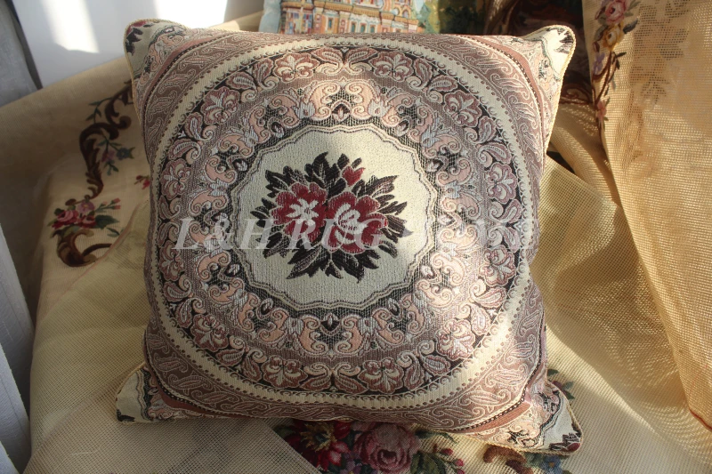 High Quality Embroidery 20&quotX20&quot cotton and linen pillow floral designs no insertion for sofa | Дом и сад