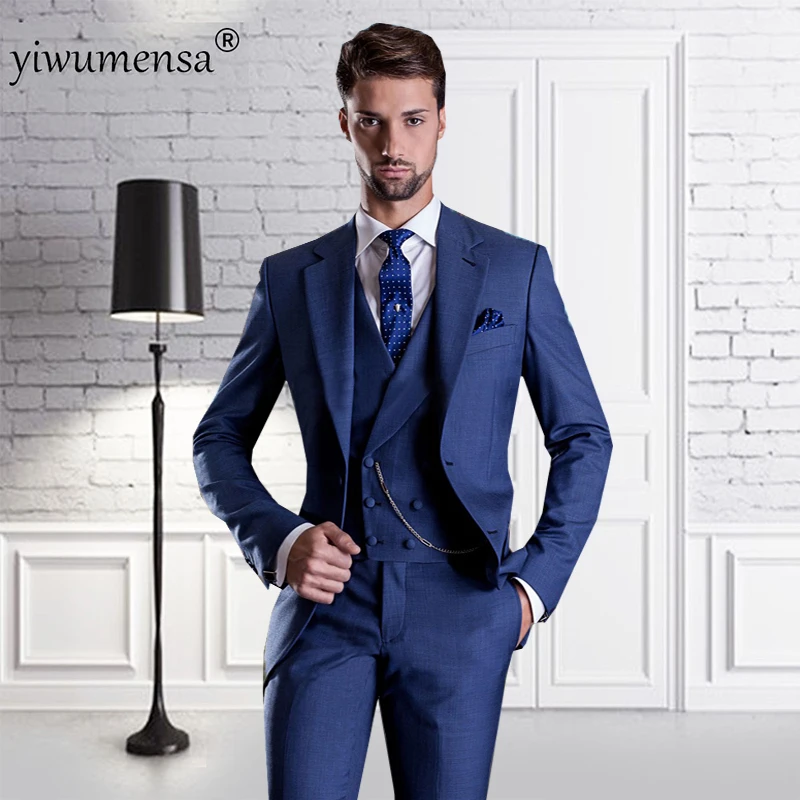 Костюм YIWUMENSA Homme Mariage Мужской Блейзер жилет и брюки комплект из 3 предметов