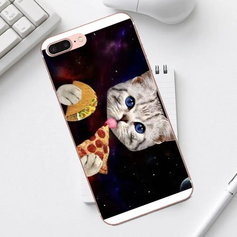Мягкий термополиуретановый чехол для экрана Pizza Cat Kitten Hipster Galaxy Alpha Core Prime Note 4 5 8 S3 S4