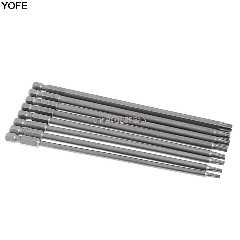 

8Pcs 150mm Long Magnetic Torx Security Electric Screwdriver Drill Bits Set