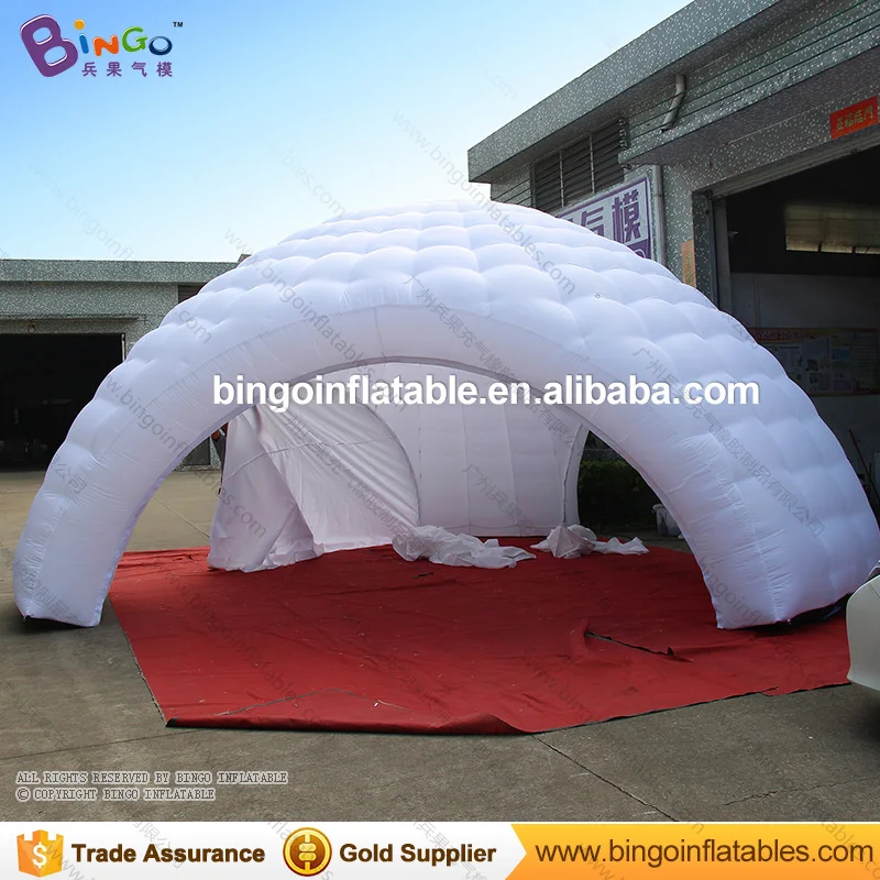 Бесплатная доставка 7 м полностью белый надувной купол палатка igloo с тремя
