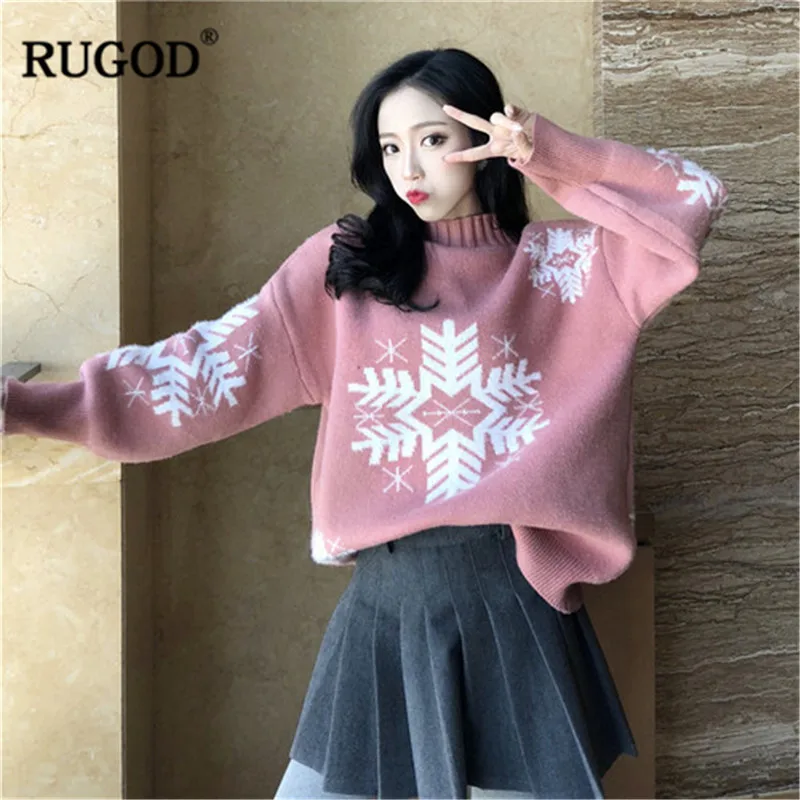 RUGOD/Винтажные Модные женские пуловеры с круглым вырезом однотонные Свободные
