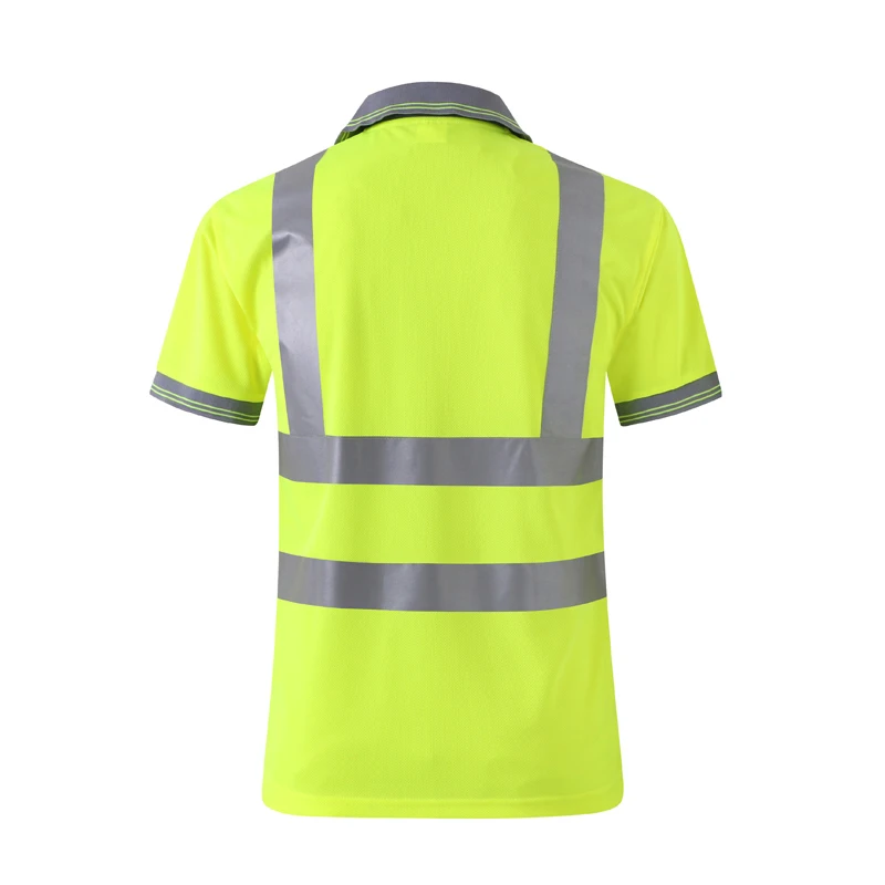 Рабочая форма. Hi-vis. Поло с светоотражающими рукавами. Поло безопасность. Поло двухцветный воротник.