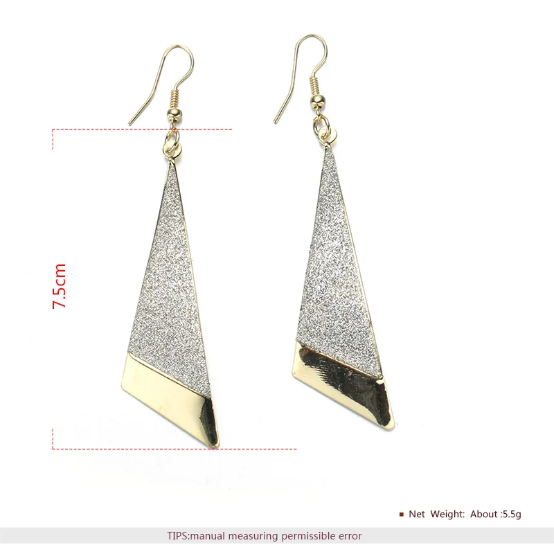 2017 Summer Vintage Earrings Triangular Conical Punk Street Jewelry Geometry Simple Frosted Earring Woman | Украшения и