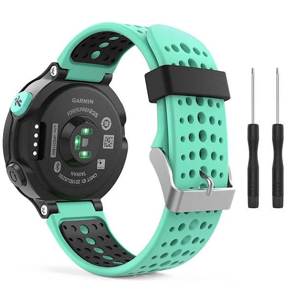 Green with Black Для Garmin Forerunner 235 Ремешок Браслет Силиконовый ремешок для смарт-часов Garmin Forerunner 220/230/235/620/630/735XT/235Lite аксессуар - Цвет: Green with Black