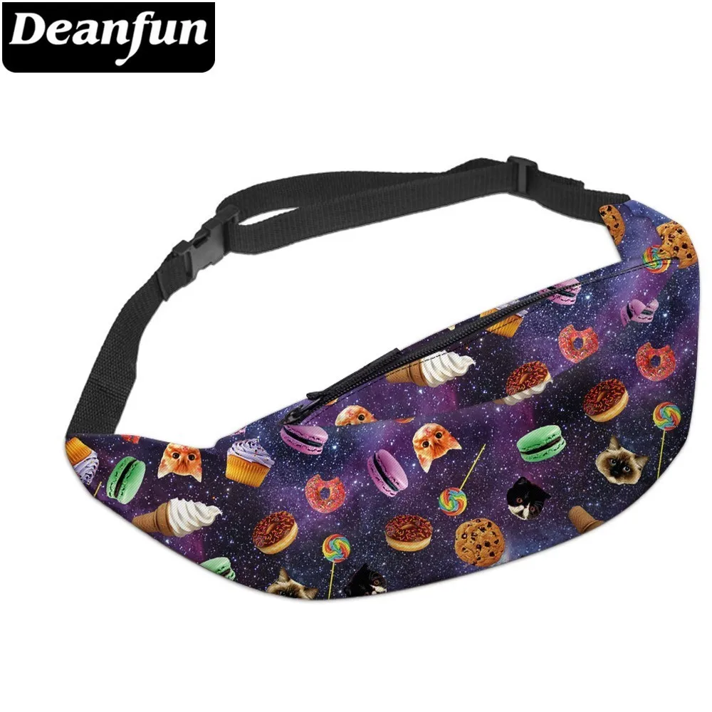 Deanfun, новинка, 3D цветная поясная сумка для мужчин, поясная сумка, стильная сумка для кошки, женский пояс для денег, дорожная сумка для мобильного телефона YB30