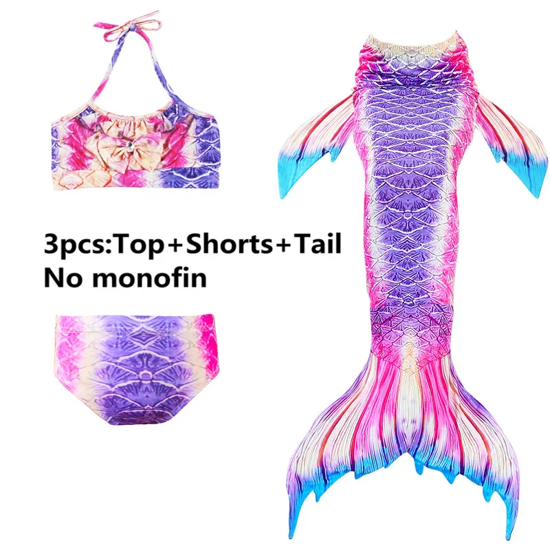 3PCS swimsuit Only Лидер продаж! детский зимний жилет 3 шт./компл. для девочек «русалочка»; маскарадный Плавание ming хвост Плавание костюм Лето Плавание платье для костюмированной вечеринки с хвостом русалки без Моноласты Плавание, пижамы, одежда для отдыха для девочек - Цвет: 3PCS swimsuit Only