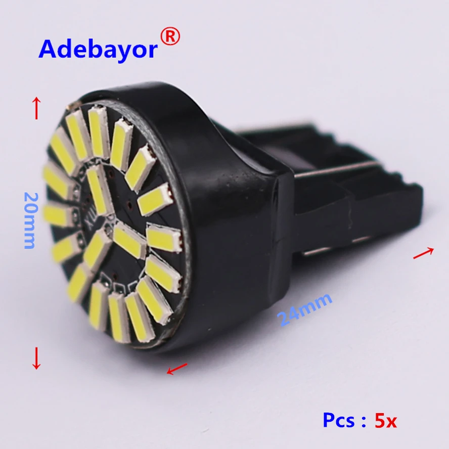 Лампа для авто T20 7443 W21/5W без ошибок 19smd 4014 SMD лампа заднего хода canbus указатель