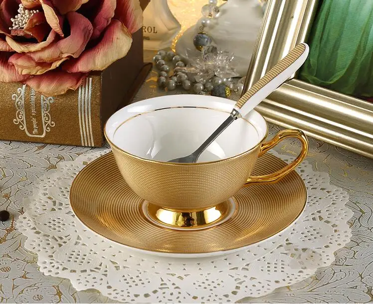 Набор для кофе 180 мл Золотой Классический костяной китайский чайный набор с