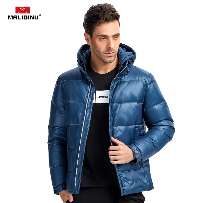 MALIDINU 2022 Brand Down Jacket Men Winter Down Coat Down Jacket Man Hooded Red Winter Warm Jacket Big Mens Size Winter Jackets