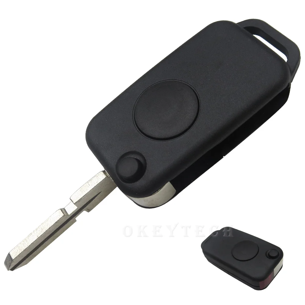 

Okeytech Folding Remote Car Key Shell 1 Buttons For Mercedes Benz W168 W124 W202 W210 W211 W203 Auto Flip Key Case 1984-2004