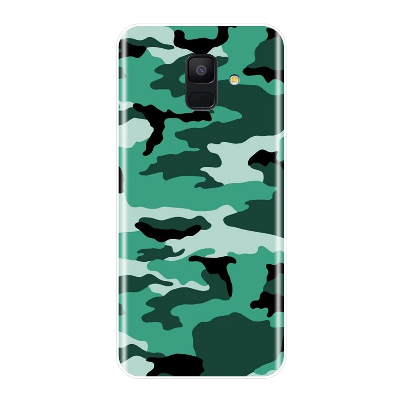 Камуфляжная Военная задняя крышка для samsung Galaxy A6 A8 Plus A5 A7 мягкий чехол для телефона силиконовый для samsung A3 A5 A7