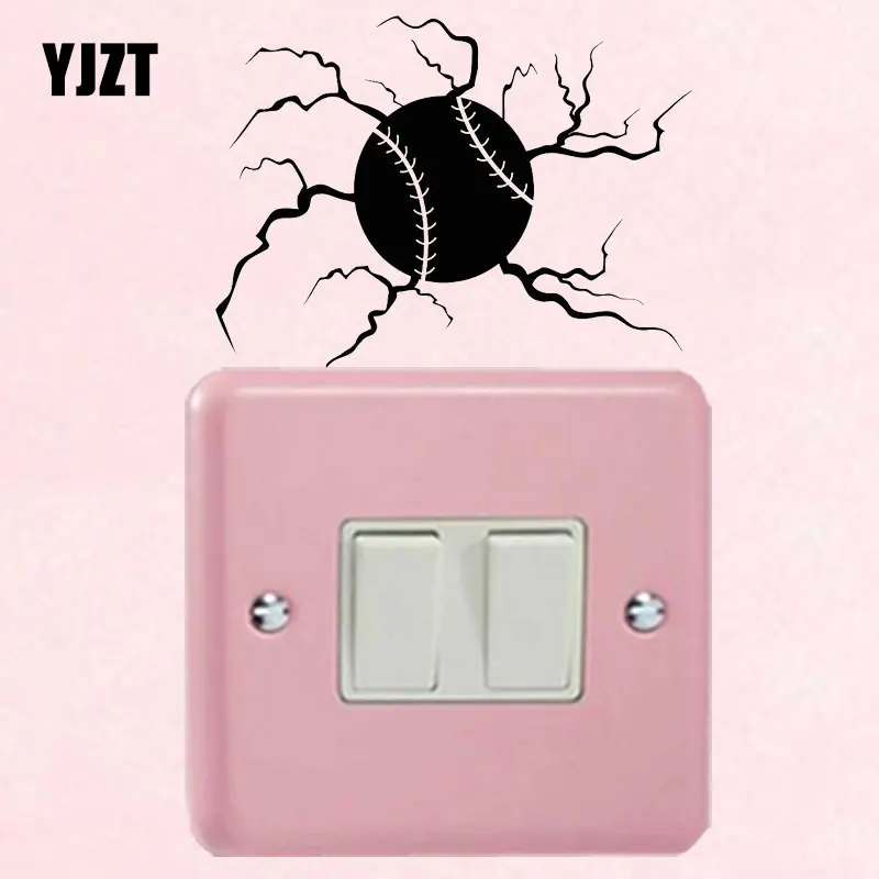 

YJZT виниловая наклейка на стену с трещинами, наклейки в виде бейсбольной игры и спортивных шаров, домашний декор 8SS2173