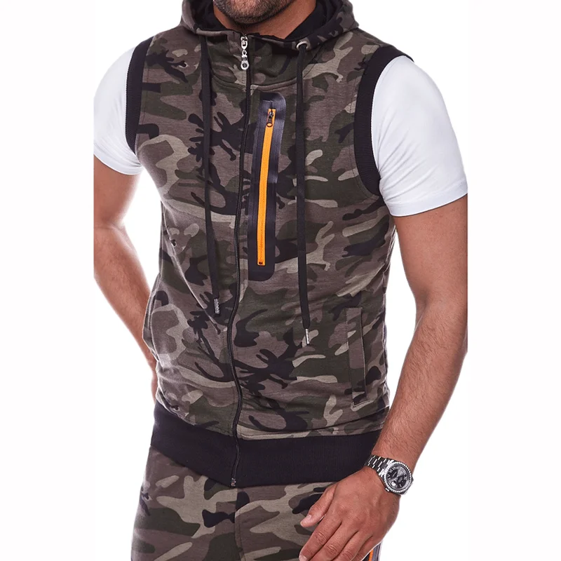 

Vogue Nice Nice New Vests For Man Vogue Sleeveless Camouflage Fashion Zipper Vest Men Casual Slim Fit Sporting Vest For Men