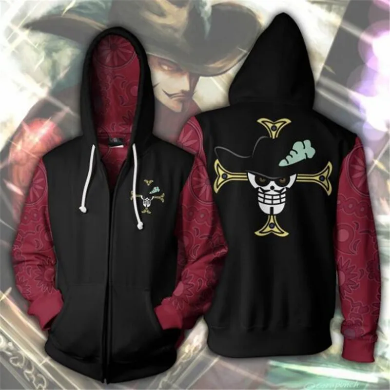 2019New аниме одна деталь Dracule Mihawk косплей костюм молния Толстовка Косплей мужчины и женщины повседневный спортивный свитер