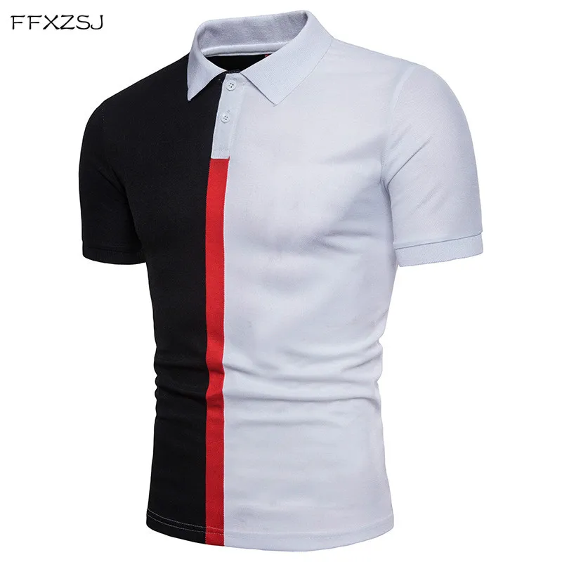 

FFXZSJ 2018 high quality summer fashion men's casual simple fashion color matching men's lapel short sleeve POLO