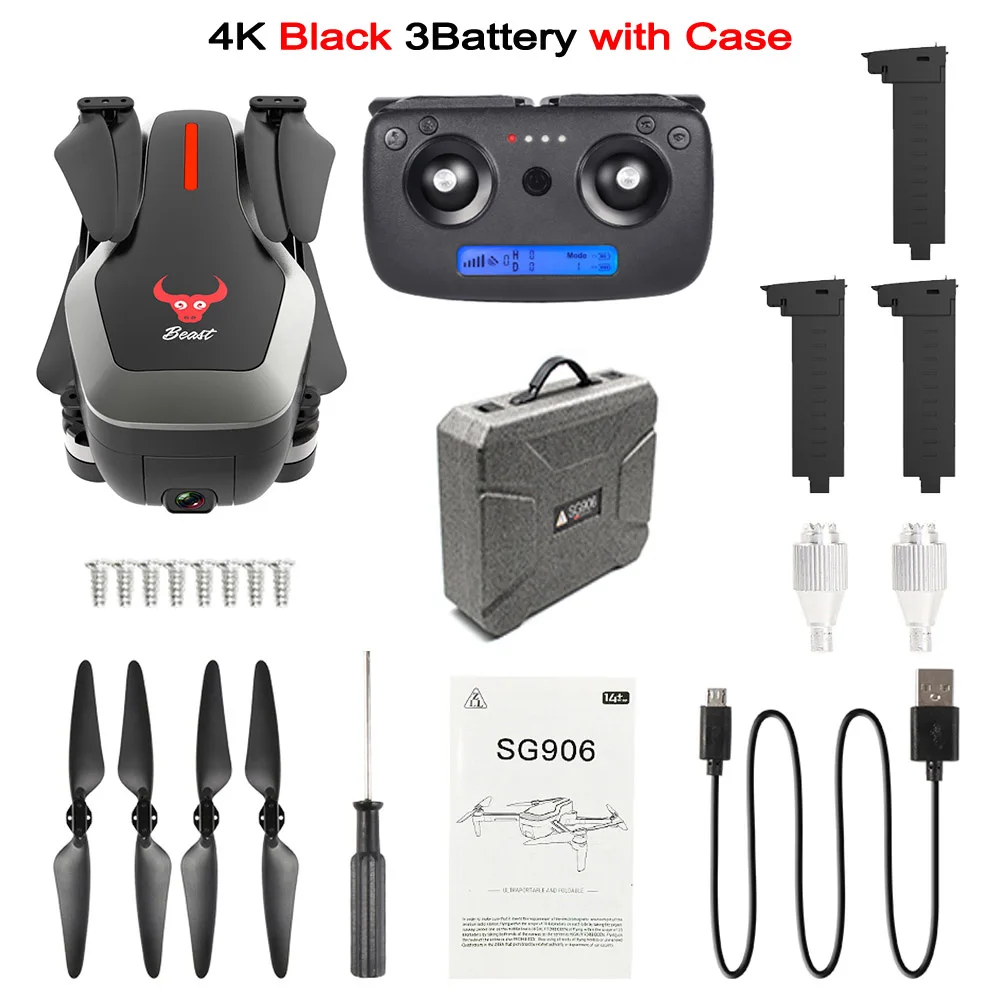 LAUMOX SG906 gps Дрон 5G wifi FPV Бесщеточный беспилотник selife с камерой 4K Дрон HD RC Квадрокоптер складной Дрон VS XS816 F11 Дрон - Цвет: 4K 3BAT Case B