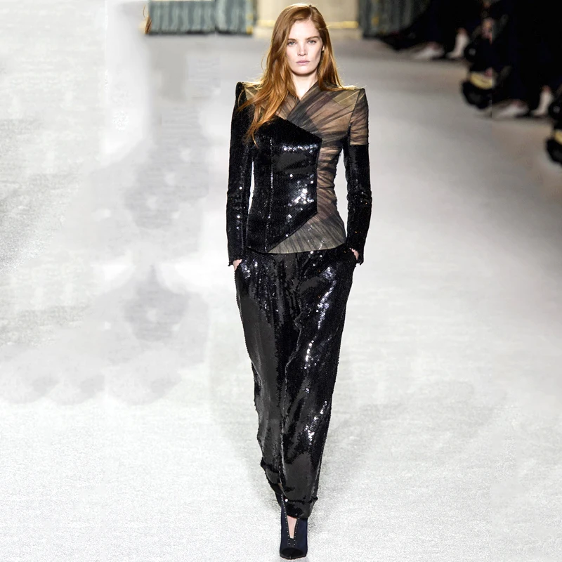 INDRESSME 2019 модные сексуальные деловые брючные костюмы с V образным вырезом из