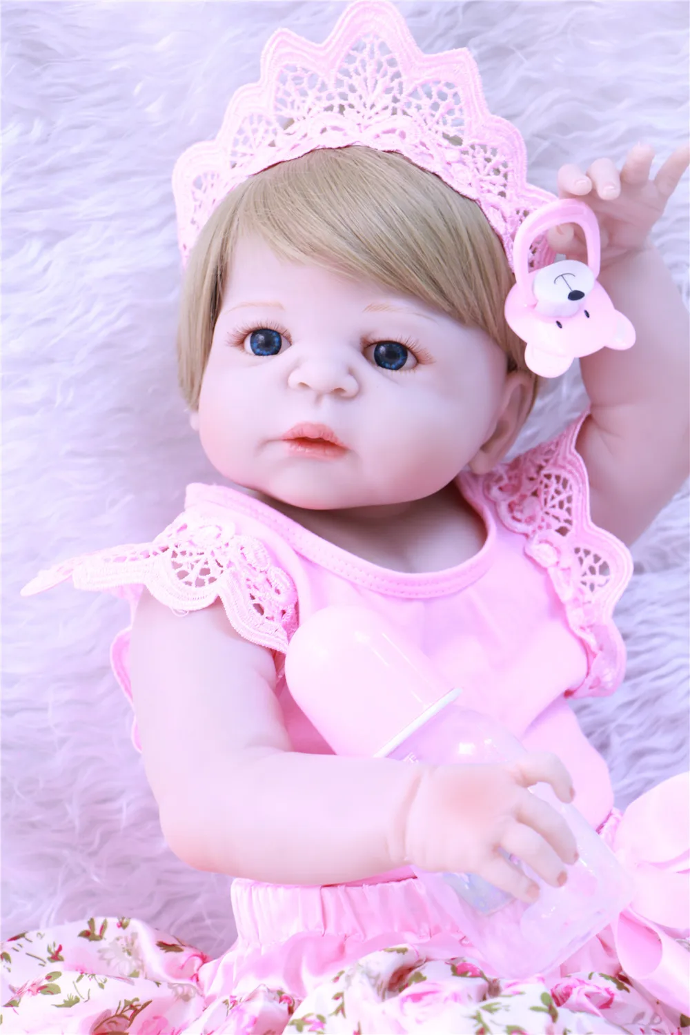 23 дюймов/57 см полное Силиконовое боди Reborn Baby Doll игрушка Реалистичная