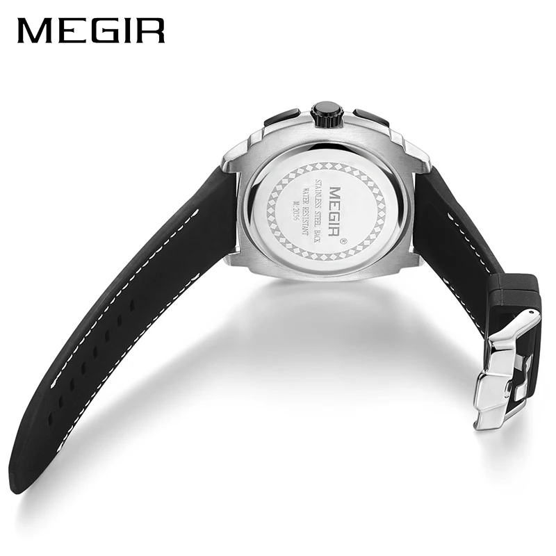 MEGIR бренд спортивные часы Для мужчин Relogio Masculino мода кварцевые наручные часы Для Мужчин Армия наручные часы 2056 xfcs
