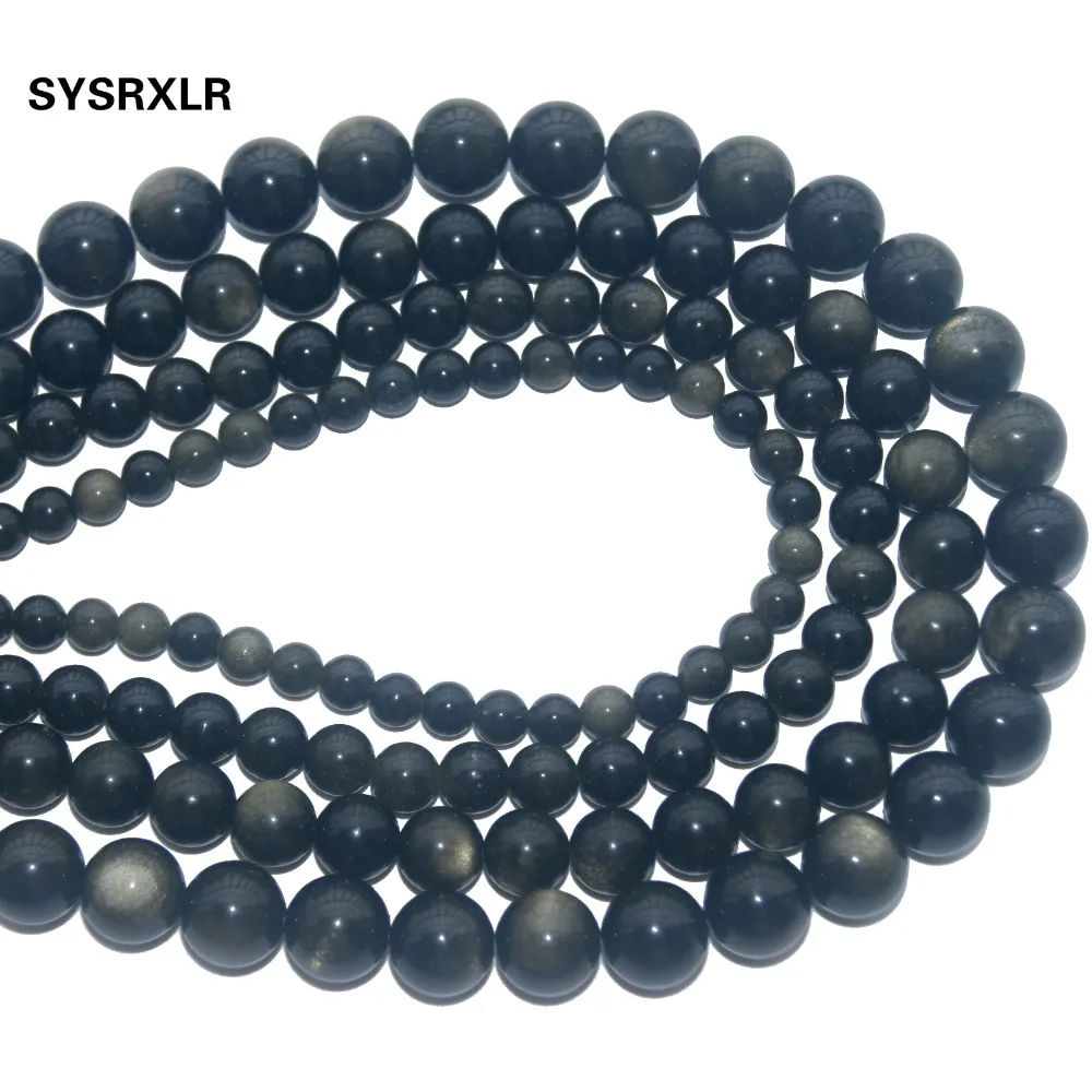 Free Shipping Natural Stone Eyes Obsidian Round Loose Beads For Jewelry Making DIY Bracelet Necklace 6 8 10 12 MM Strand 15'' |