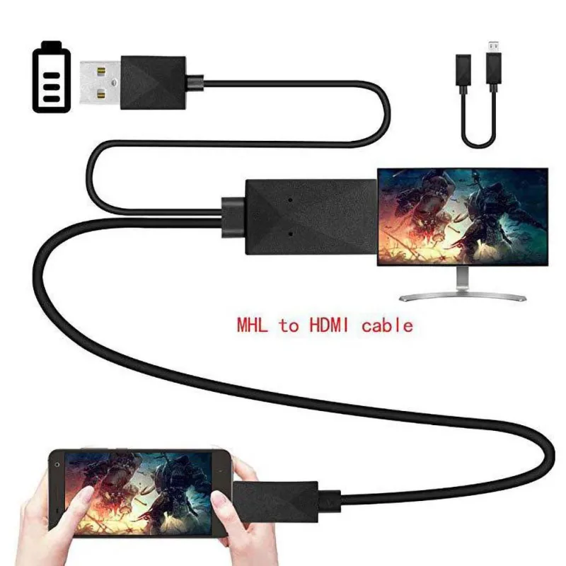 1 8 м микро USB MHL к HDMI кабель 5 Pin и 11 HD ТВ кабели адаптер для SamSung HuaWei Xiaomi HTC |