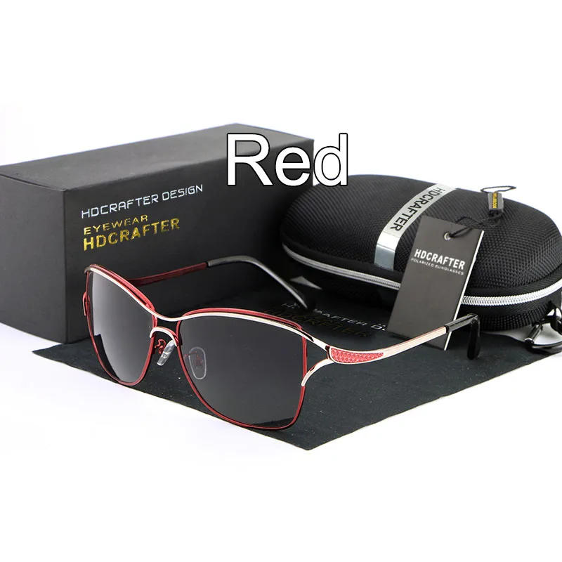 Red HDCRAFTER Роскошные брендовые солнцезащитные очки для женщин элегантные солнцезащитные очки для женщин anteojos de sol mujer солнцезащитные очки oculos de sol - Цвет линз: Red
