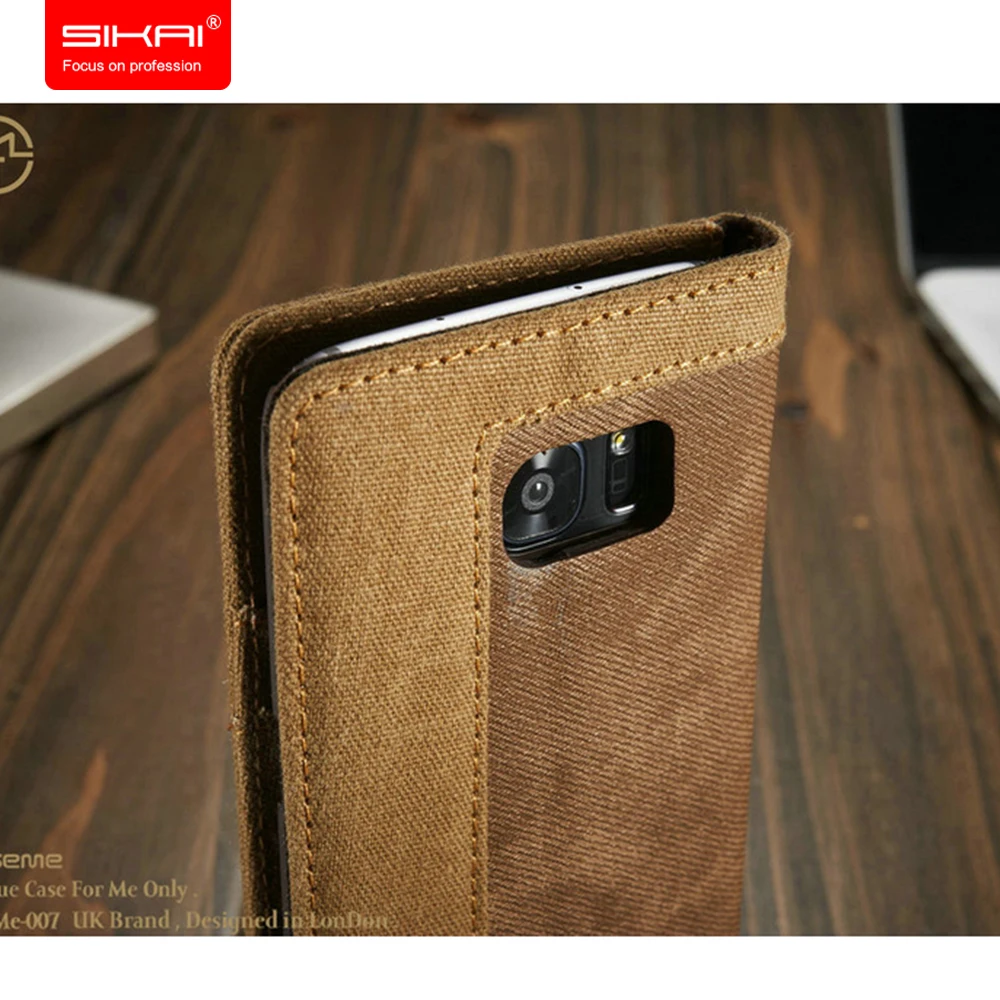 SIKAI Multi-function Wallet Flip Detachable Scratchproof Jeans Cover for Samsung S7edge Cell Phone Case Card Slot Zipper Bag | Мобильные