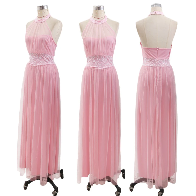 Женское платье элегантное с лямкой на шее без рукавов приталенное Формальное