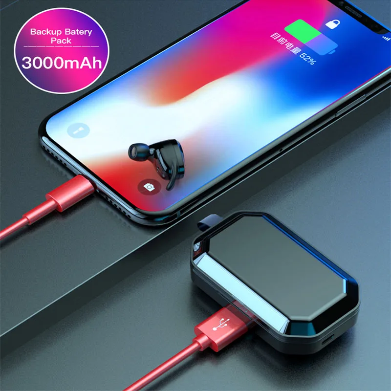 Беспроводные стереонаушники 9D G02 TWS Bluetooth 5.0 водонепроницаемые наушники IPX7 3300 мА/ч