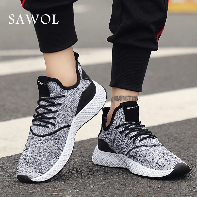Men Casual Shoes Sneakers Brand Male Mesh Flats High Quality Breathable Slip On Loafers Spring Autumn Sawol | Обувь