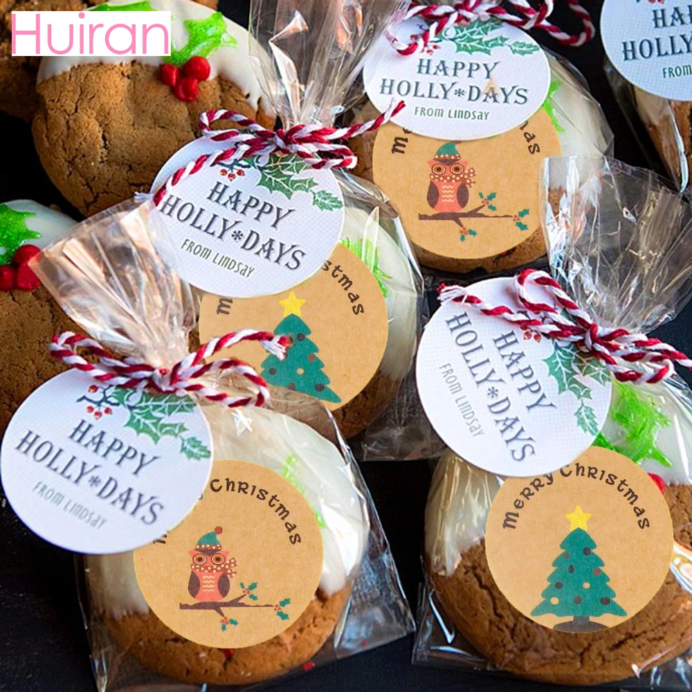 HUIRAN 100 шт. рождественские мешочки для печенья целлофан сумки мешок конфет День