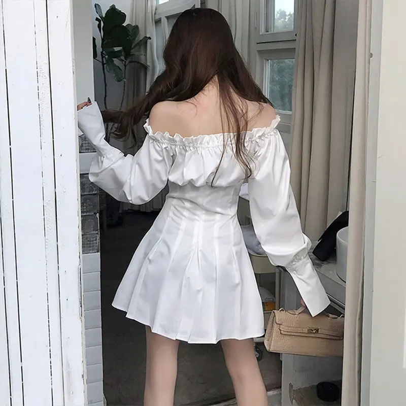 [HG] 2019 весеннее Новое Женское модное платье с длинным рукавом и однотонное