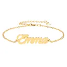 Цепочка с именем Эмма браслет и ножной браслет для женщин девушки ювелирные изделия подарок Pulseira Masculina Почерк слова из нержавеющей стали золото