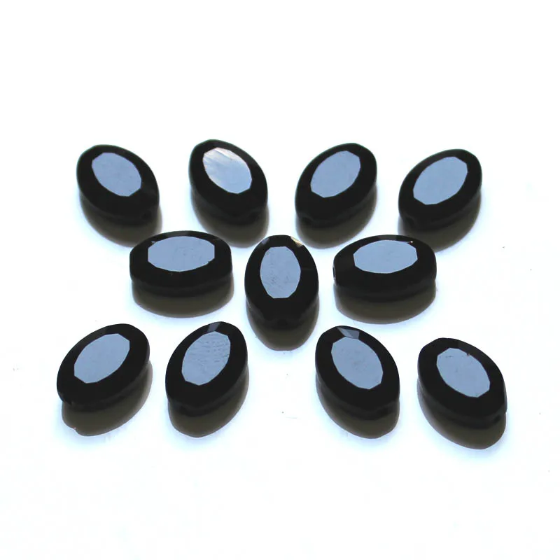 23 black 100 шт/партия Синие красные белые плоские овальные бусины DIY фитинги хрустальные украшения из бусин ААА класса StreBelle бусины - Цвет: 23 black