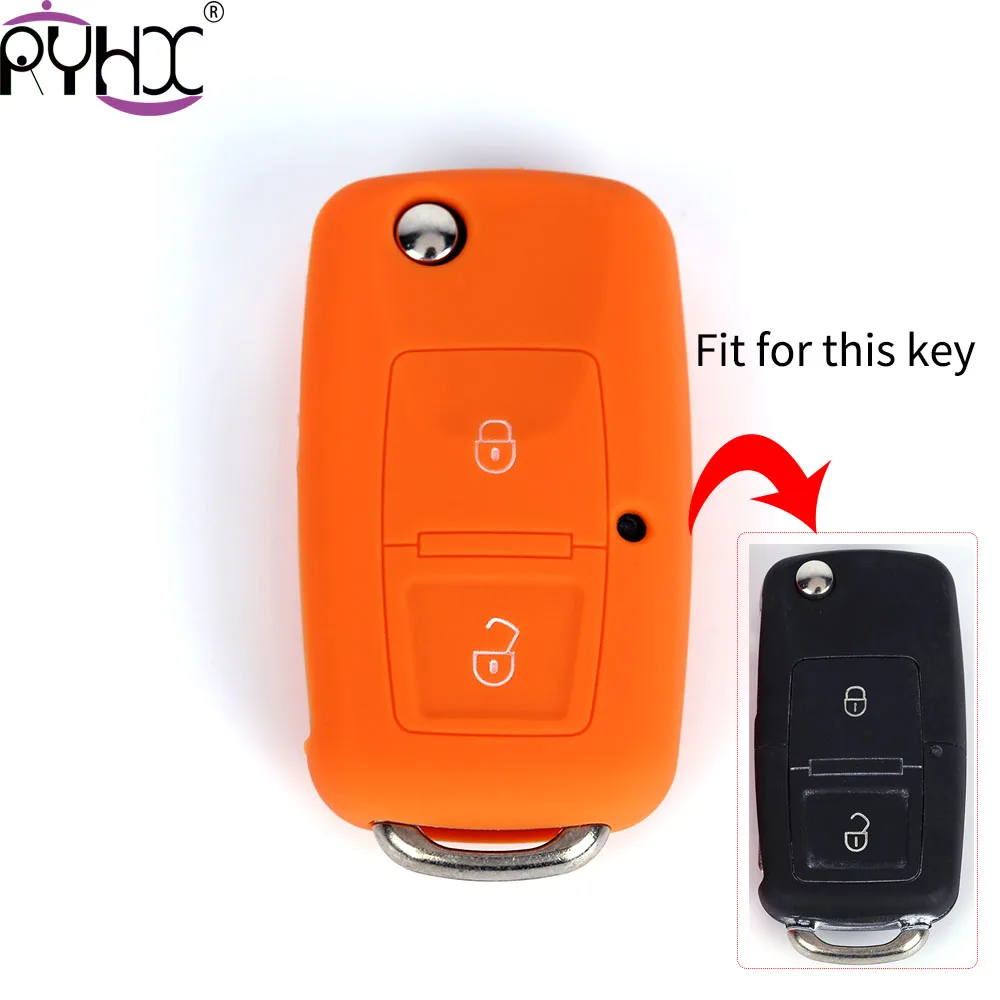 RYHX For Skoda Octavia SEAT 2017 Rapid Passat B6 B5 B8 POLO Superb Yeti Golf 7 Tiguan silicone car key eco-friendly flip covers |