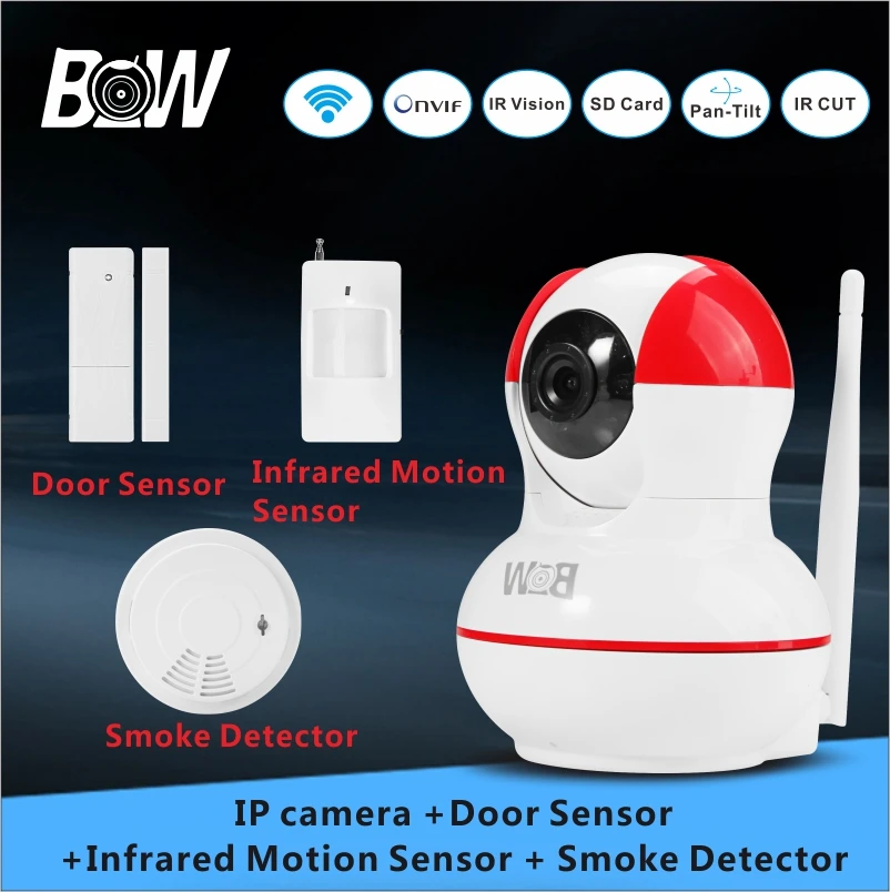 Wi-Fi безопасности Камера 720 P HD ip-камера + двери Сенсор/инфракрасный движения