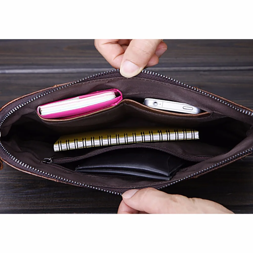 Мужской клатч из натуральной воловьей кожи винтажный кошелек мобильный телефон