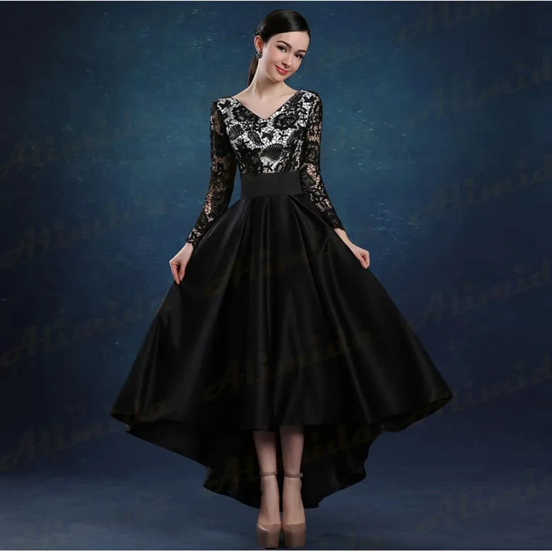 Женское вечернее платье с V-образным вырезом кружевное дизайнерское для