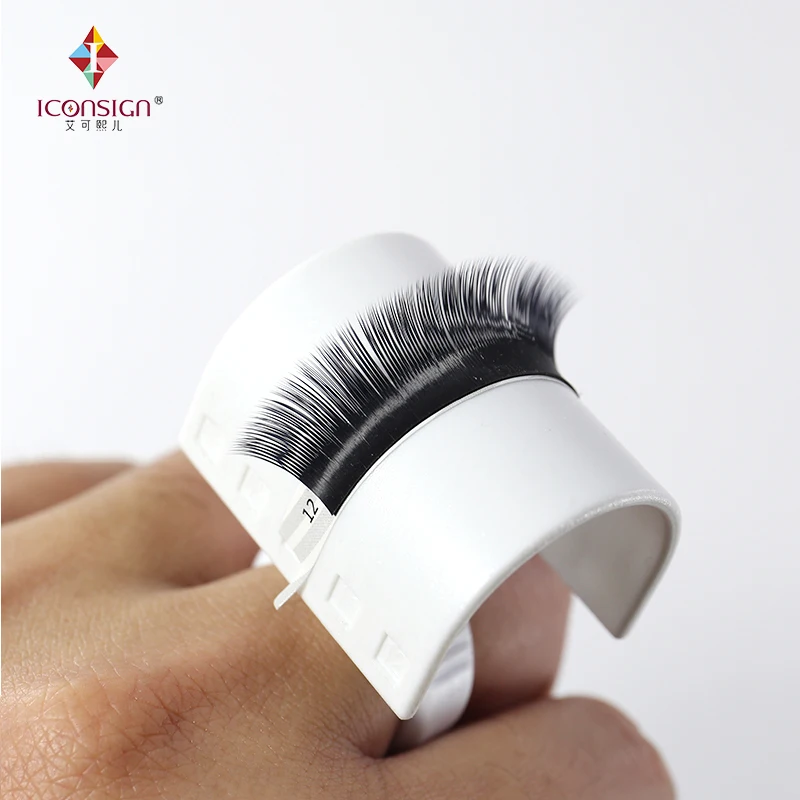 

6 pairs/lot White Platstic holder/ring and finger ring holder pallet key to efficient eyelash